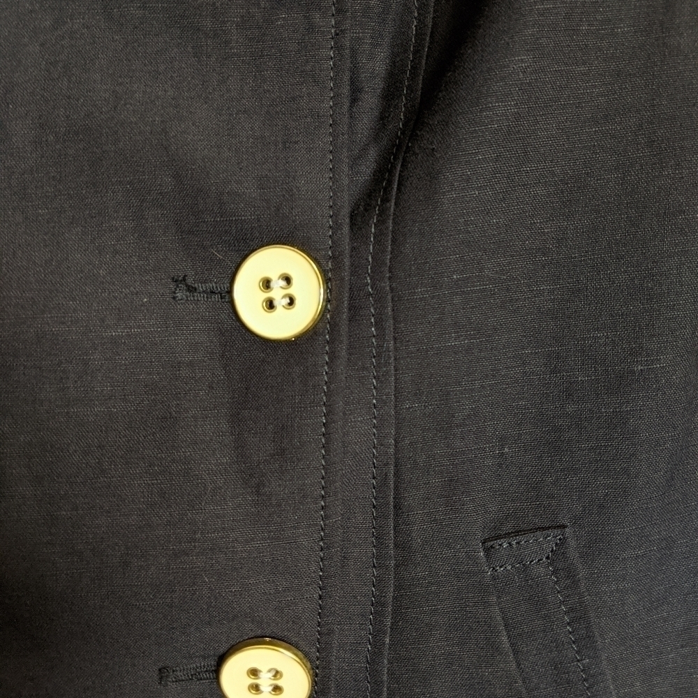 Larry Levine Double Breasted navy linen Blend peacoat - Picture 3 of 8